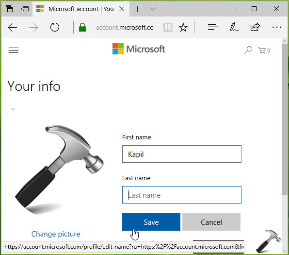 change microsoft windows account name