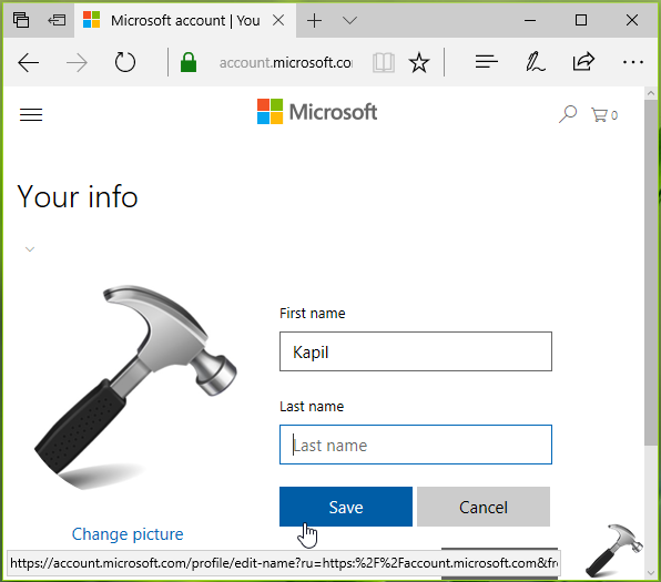 how to change account name on microsoft windows 10