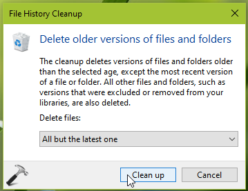 file history cleanup windows 10