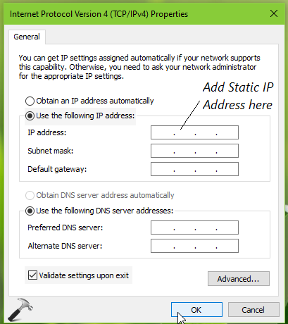 How To Configure Static Ip Address Windows