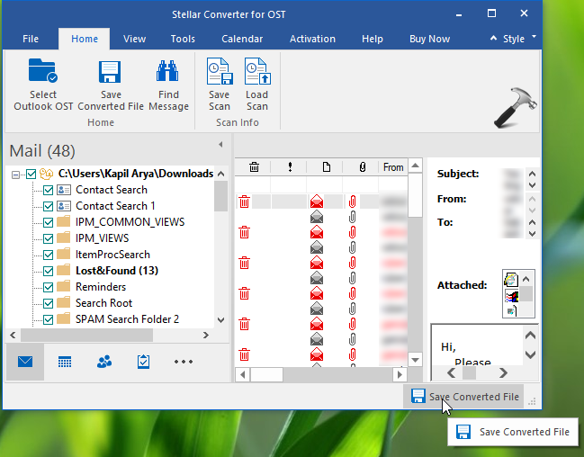 how to use stellar dbx to pst converter