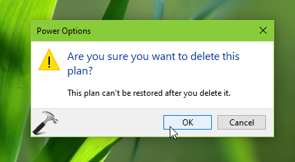 how to delete a power plan windows 10