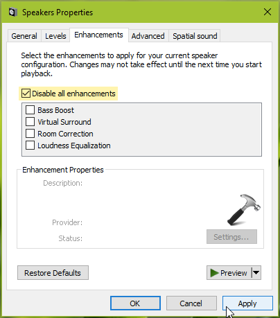 microsoft sound enhancements windows xp