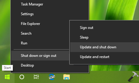 windows 10 keeps saying update and shutdown