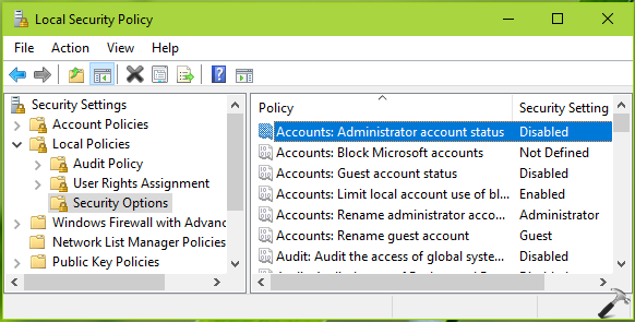 accounts administrator account status