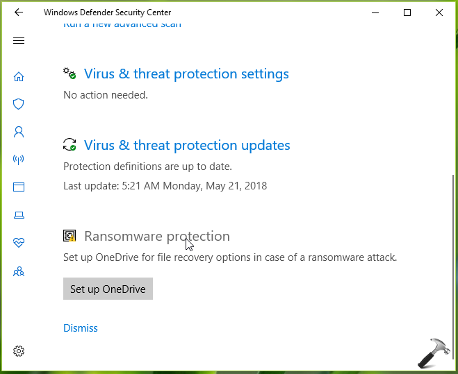 controlled folder access requires turning on real time protection