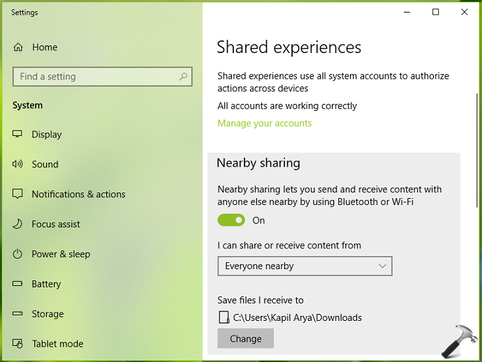 [How To] Enable Nearby Sharing In Windows 10