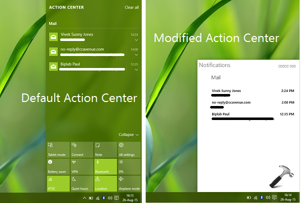 action center on dell laptop