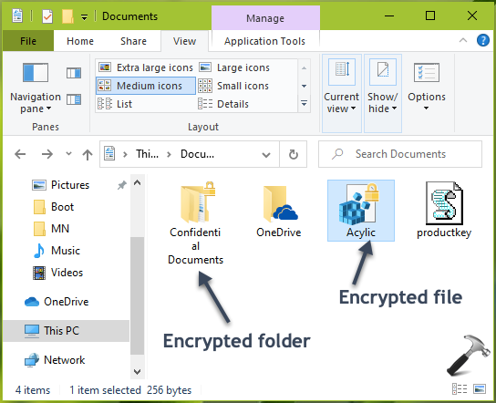 encrypt files windows 10