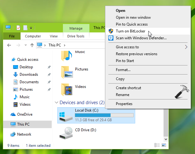 encrypt usb drive windows 10