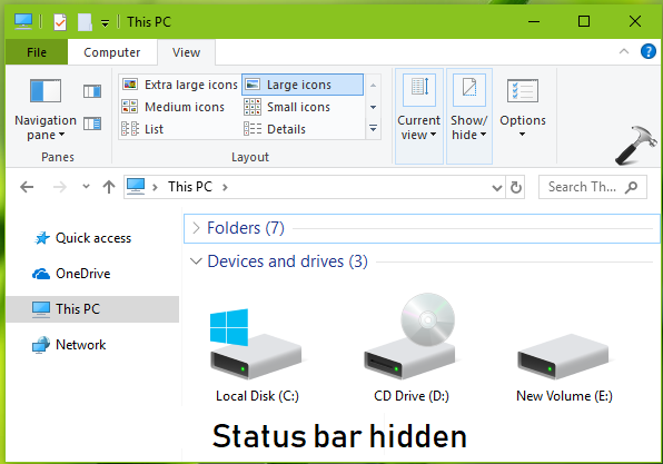 windows 10 status bar