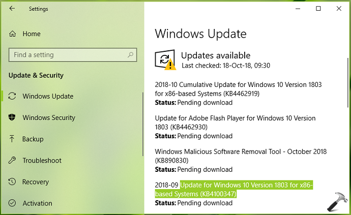 manually download windows 10 updates