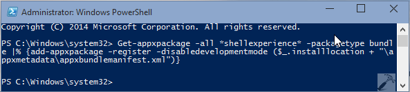 Re-register Start Menu In Windows 10