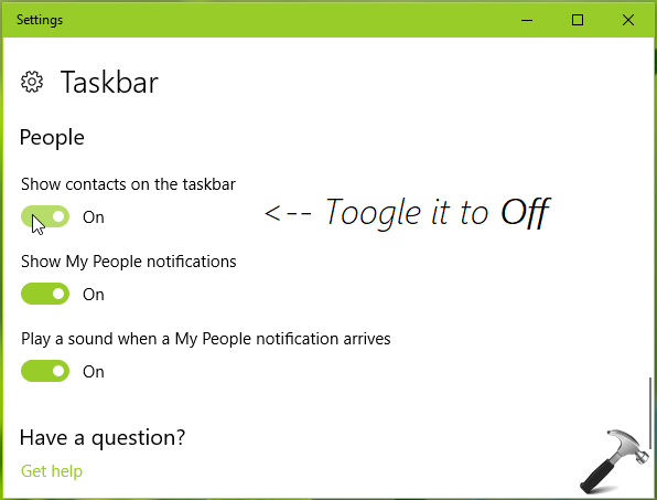 windows 10 remove people from taskbar