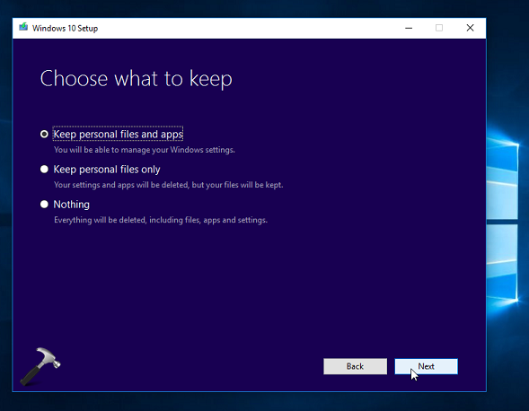 Manual setup inplace upgrade windows 10 что это