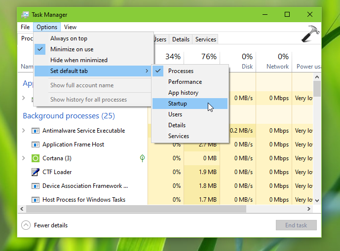 quothow many fences settings in task manager