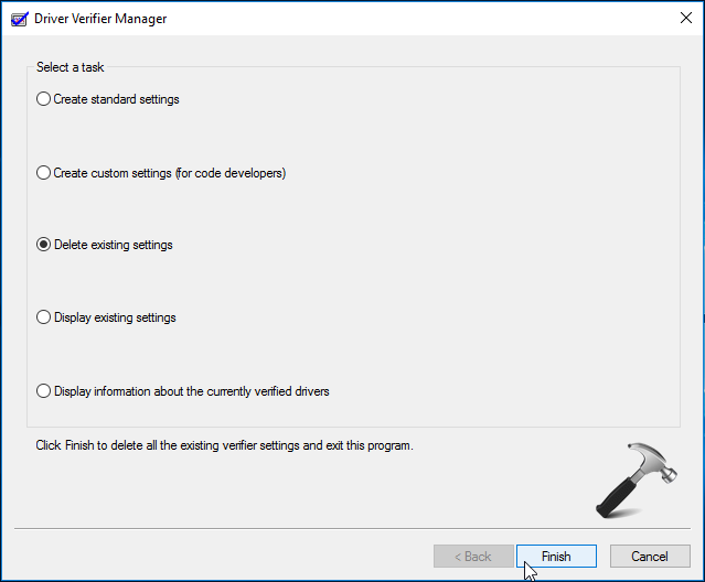 How To Disable The Driver Verifier Manager