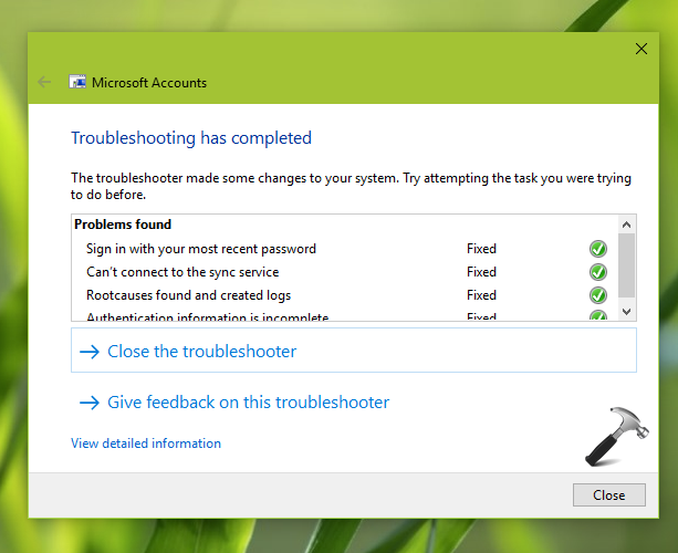 microsoft accounts troubleshooter windows 10 download