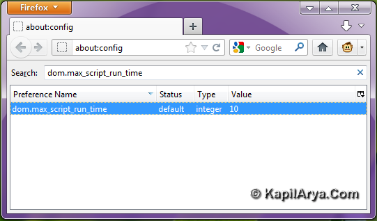 prevent unresponsive script firefox