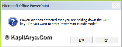 open powerpoint in safe mode