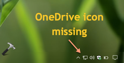 onedrive icon missing windows 10