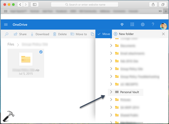 onedrive vault for business