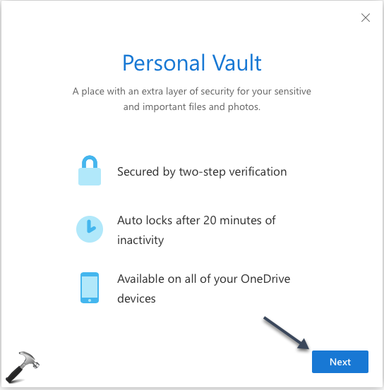onedrive vault for business