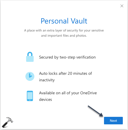 personal vault onedrive