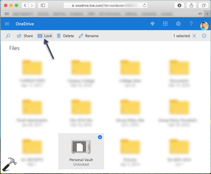 onedrive for business vault