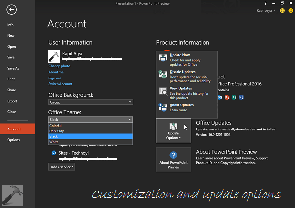 office for mac 2016 dark theme