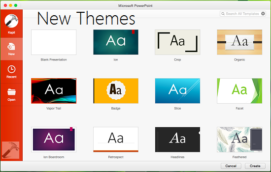 microsoft powerpoint 2016 mac themes