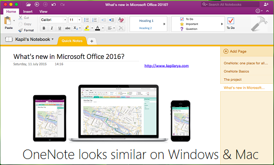 microsoft onenote 2016 for mac