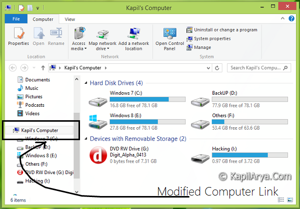 How To Rename This Pc Folder In Windows 8 1