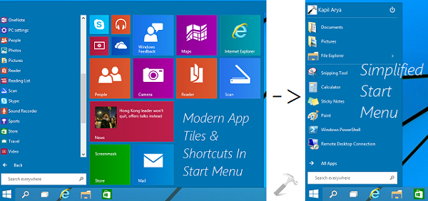 make start menu transparent windows 10