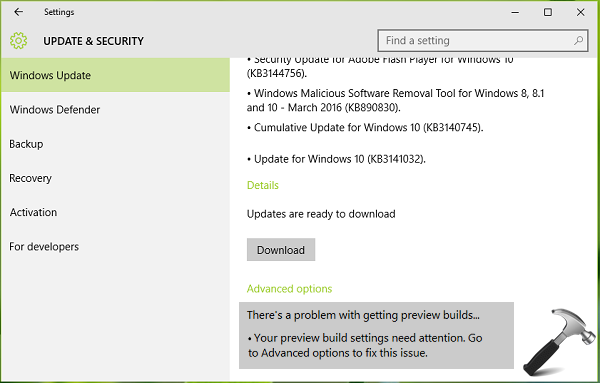 [FIX] There's A Problem With Getting Preview Builds In Windows 10
