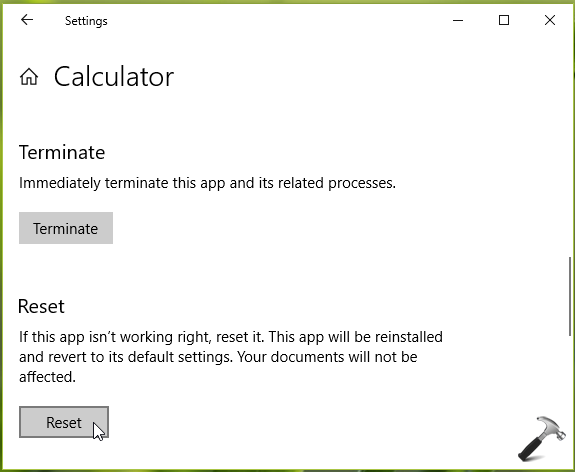 calculator not working windows 10