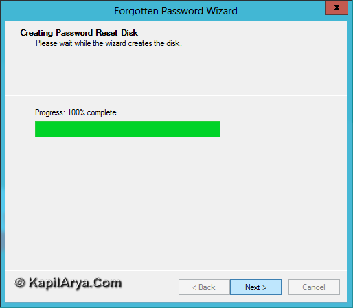 reset password wizard windows 7
