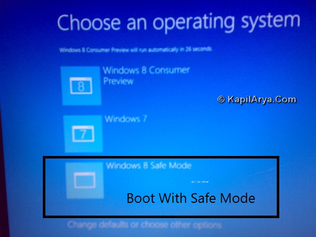 [How To] Add Or Remove Safe Mode Option To Boot Manager