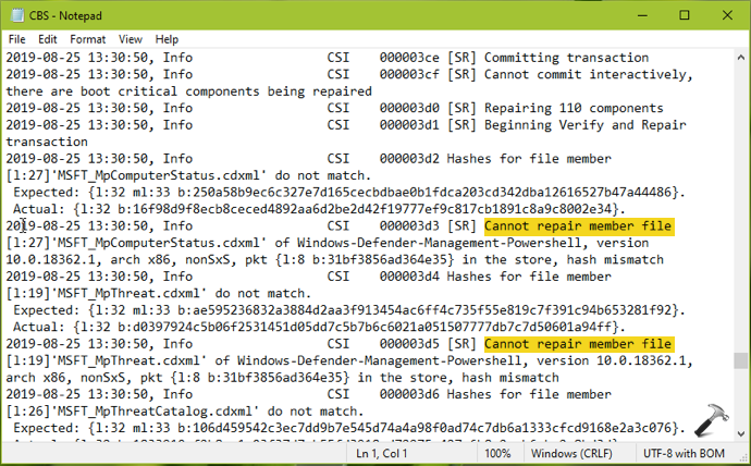 asus wi dows 8, cbs.log error